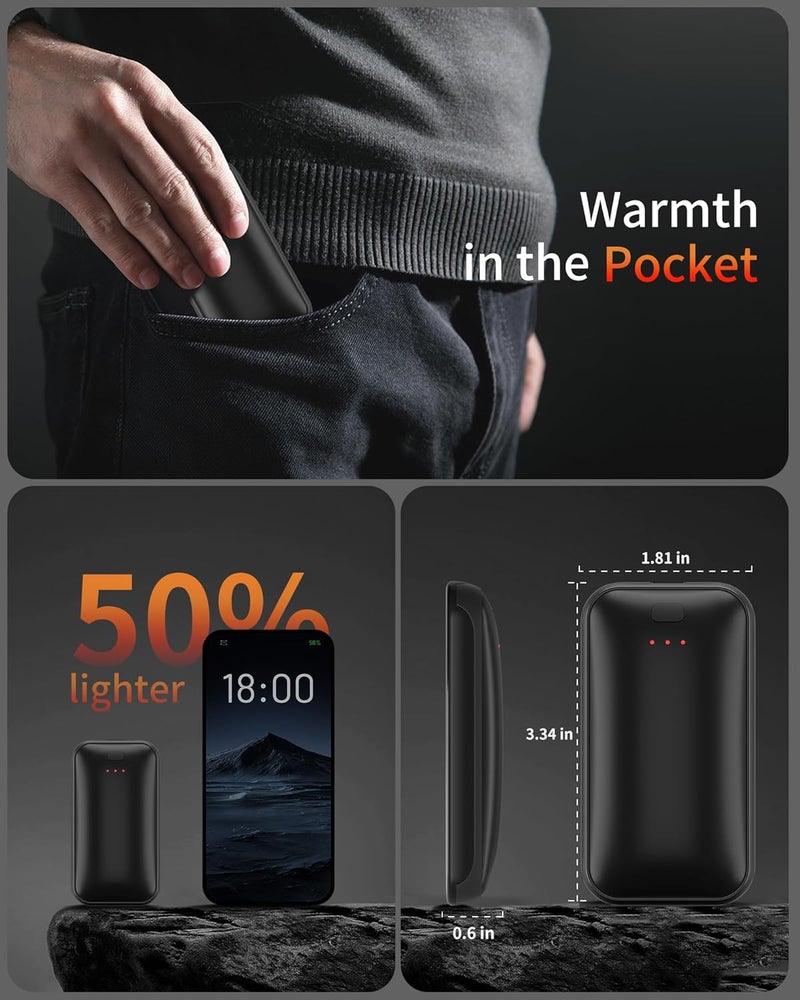 Lerat Hand Warmers Rechargeable, 2 Pack Electric Hand Warmer, Reusable Portable Pocket Heater USB Handwarmers, Gifts for Men, Women, Indoor, Outdoor, Hiking, Skiing, Camping, Hunting Accessories - Image 3